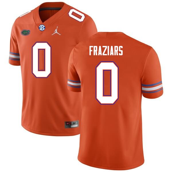 Men's NCAA Florida Gators Ja'Quavion Fraziars #0 Stitched Authentic Nike Orange College Football Jersey BYI7065KC